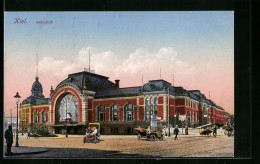 AK Kiel, Bahnhof Mit Strasse  - Kiel