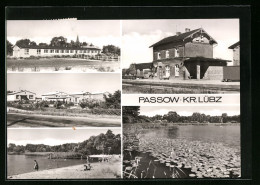 AK Passow B. Lübz, Bahnhof Und Strandpartie  - Lübz