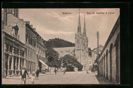 AK Diekirch, Rue De Stavelot & Eglise  - Diekirch