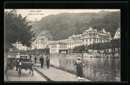 AK Bad Ems, Partie An Der Lahn, Frau Beim Angeln  - Bad Ems