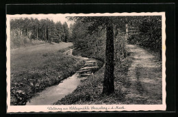 AK Strausberg I. D. Mark, Waldweg Zur Schlagmühle Mit Fluss  - Strausberg