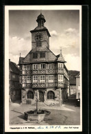 AK Heppenheim A. D. B., Rathaus Mit Brunnen  - Heppenheim