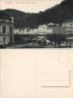 Postcard Karlsbad Karlovy Vary Alte Wiese - Pferde-Straßenbahn 1912 - Tchéquie