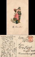 Ansichtskarte  Kinder Als Soldaten Künstlerkarte In Treue Fest 1919 - Coppie