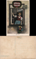 Ansichtskarte  Wilkommen Kameraden - Mädchen Als Soldat. Militaria 1917 - Guerre 1914-18