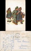 Ansichtskarte  Junge Als Soldat Zwei Mädchen Militaria Künstlerkarte 1916 - War 1914-18
