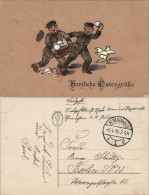 Künstlerkarte Militär Ostergruß Soldaten Mit Eiern 1915    Feldpost - Unclassified