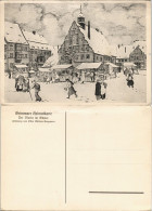 Ansichtskarte Grimma Marktplatz Im Winter Künstlerkarte 1928 - Grimma