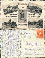 Brüssel Bruxelles Mehrbildkarte Mit Stadtteilansichten, Ortsansichten 1954 - Sonstige & Ohne Zuordnung