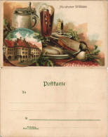 Litho AK München Hofbräuhaus, Münchner Stillleben - Künstlerkarte 1899 - München