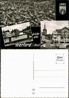 Herford Mehrbildkarte Mit Bergertor, Alter Markt Und Luftbild 1965 - Herford