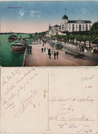 Ansichtskarte Königswinter Rheinpromenade Schiffsanlegestelle Am Rhein 1919 - Koenigswinter