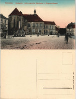 Komotau Chomutov Marktplatz. Katharinakirche, Sparkasse  Bürgermeisteramt. 1912 - Czech Republic