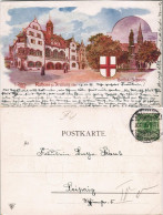 Freiburg Im Breisgau Rathaus Partie (L. Zorn, Berthold Schwarz) 1899 Goldrand - Freiburg I. Br.