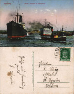Ansichtskarte Hamburg Hafen, Dampfer Im Schlepptau 1927 - Autres & Non Classés