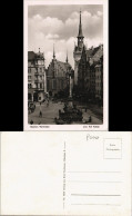 Ansichtskarte München Marienplatz Belebt, Denkmal, Autos 1940 - München