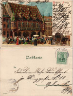 Freiburg Im Breisgau Kaufhaus Belebter Vorplatz, Künstlerkarte 1902 - Freiburg I. Br.