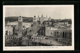 AK Barcelona, Exposicion Internacional 1925, Eingang Zur Ausstellung Aus Der Vogelschau  - Expositions