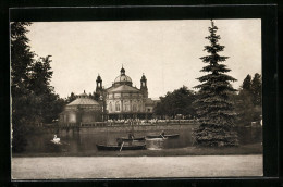 AK Dresden, Grosse Kunstausstellung 1908, Bootfahren Im Park  - Ausstellungen