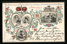 AK Regensburg, 150 Jährige Anwesenheit D. Hauses Von Thurn & Taxis, Ganzsache Bayern, Fürst Albert Erbprinz Franz Jo  - Royal Families