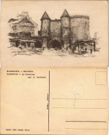 Postcard Warschau Warszawa Barbaken - Künstlerkarte 1952 - Polen