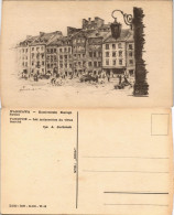 Postcard Warschau Warszawa Altstädter Ring - Künstlerkarte 1952 - Poland