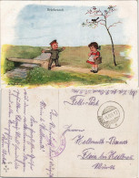 Feldpostkarte 1. WK "Brückenzoll" 1917   Gel  Als Dt. Feldpost (Blind-Stempel) - Pittura & Quadri