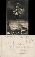 Ansichtskarte  2 Bild Junge Frau Mit Glocke - Kriegsschiffe 1916 - Guerra 1914-18