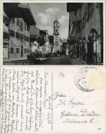 Ansichtskarte Mittenwald Obermarkt Oberer Markt U.a. Friseur-Geschäft 1937 - Mittenwald