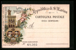 Lithographie S. Marino, Palazzo Del Consiglio Principe E Sovrano, Inaugurazione 30 Settembre 1894  - Saint-Marin