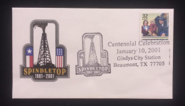 C) 2001. UNITED STATES. FDC. CELEBRATION OF THE CENTENARY OF THE GLADYS BEAUMONT OIL STATION. XF - Autres & Non Classés