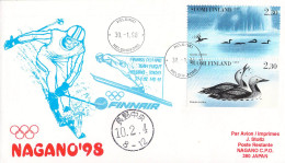 The Olympic Team From Finland Flying To The Olympic Games In Nagano 1998 W/ Finnair Posted Helsinki 30.1.1998. Postal We - Hiver 1998: Nagano