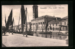 Cartolina Cesenatico, Porto Canale, Municipio  - Cesena