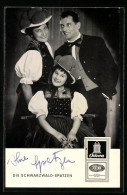 AK Musiker-Trio Die Schwarzwald-Spatzen In Tracht, Autograph  - Musik Und Musikanten