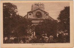 Mangienes Mangienes Flüchtlingstrack Vor Kirche, Propaganda Erster Weltkrieg 1918 - Autres & Non Classés