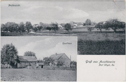 Auschkowitz-Burkau (Oberlausitz) Wučkecy Porchow 2 Bild: Gasthaus Und Panorama 1914  - Burkau