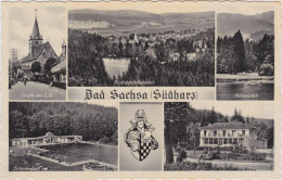 Ansichtskarte Bad Sachsa Mehrbild: Straße, Schwimmbad, Panorama 1940  - Bad Sachsa