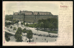 Relief-AK Hamburg-Neustadt, Strassenpartie Am Justizgebäude  - Autres & Non Classés