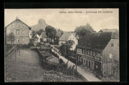 AK Schöna I. Sächs. Schweiz, Dorfstrasse Mit Zirkelstein  - Schöna