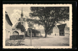AK Langen-Reichenbach, Friedenseiche Und Kirche  - Reichenbach I. Vogtl.