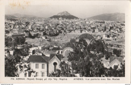 Z30- ATHENES (GRECE) VUE PARTIELLE AVEC STE MARINA  - (OBLITERATION DE 1955 - 2 SCANS) - Grèce