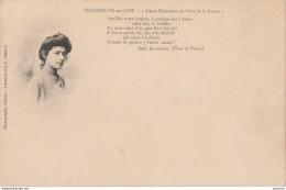 Z22- 47) VILLENEUVE SUR LOT - ""JEUNE FLEUREUSE AU PAYS DE LA PRUNE "" + POEME DE PAUL FROUMENT - 2 SCANS - Villeneuve Sur Lot