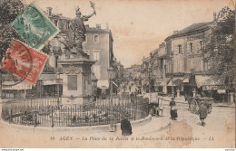 Z20- 47) AGEN - LA PLACE DU 14 JUILLET ET LE BOULEVARD DE LA REPUBLIQUE - (ANIMEE) - Agen