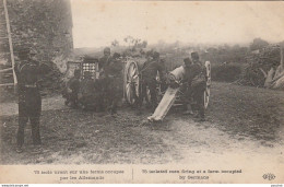 Z5- GUERRE DE 1914 - CANON DE 75 - ISOLE TIRANT SUR UNE FERME OCCUPEE - (MILITARIA - WW1 - 2 SCANS) - Guerre 1914-18