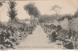 Z4- GUERRE 14/18 -   CAMPEMENT DE CHASSEURS ALPINS  - MILITARIA - WW1  - 2 SCANS) - Guerra 1914-18