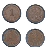Allemagne  1 Pfennig  1900 F + 1903 A, Type 2, KM#10, Deutsches Reich, - 1 Pfennig