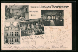 AK Lübeck, Haus Der Lübecker Turnerschaft, Gebäudeansicht, Innenansichten  - Luebeck