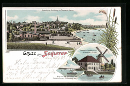 Lithographie Schlutup, Ortsansicht Von Tiemanns Garten, Tiemanns Gasthaus Zur Schlutuper Mühle  - Other & Unclassified