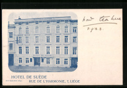 AK Liége, Hotel De Suede, Rue De L`Harmonie  - Autres & Non Classés