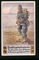 Künstler-AK Österreichischer Soldat Der Bolfrasinfanterie, Infanterie-Regiment 84  - Regiments
